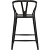 Noir Zola Counter Stool, Charcoal Black - Sungkai/Mindi, 21" W