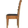 Noir Laila Dining Chair, Teak w/ Leather, 19" W