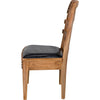 Noir Laila Dining Chair, Teak w/ Leather, 19" W