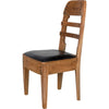 Noir Laila Dining Chair, Teak w/ Leather, 19" W