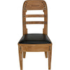 Noir Laila Dining Chair, Teak w/ Leather, 19" W