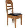 Noir Laila Dining Chair, Teak w/ Leather, 19" W