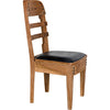 Noir Laila Dining Chair, Teak w/ Leather, 19" W