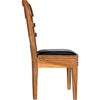 Noir Laila Dining Chair, Teak w/ Leather, 19" W