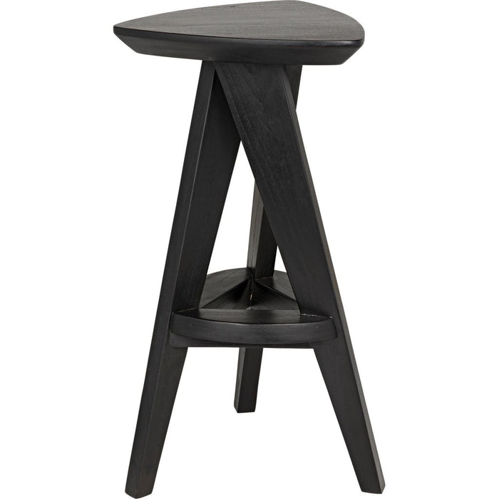 Noir Twist Counter Stool, Charcoal Black - Mindi, 13.5" W