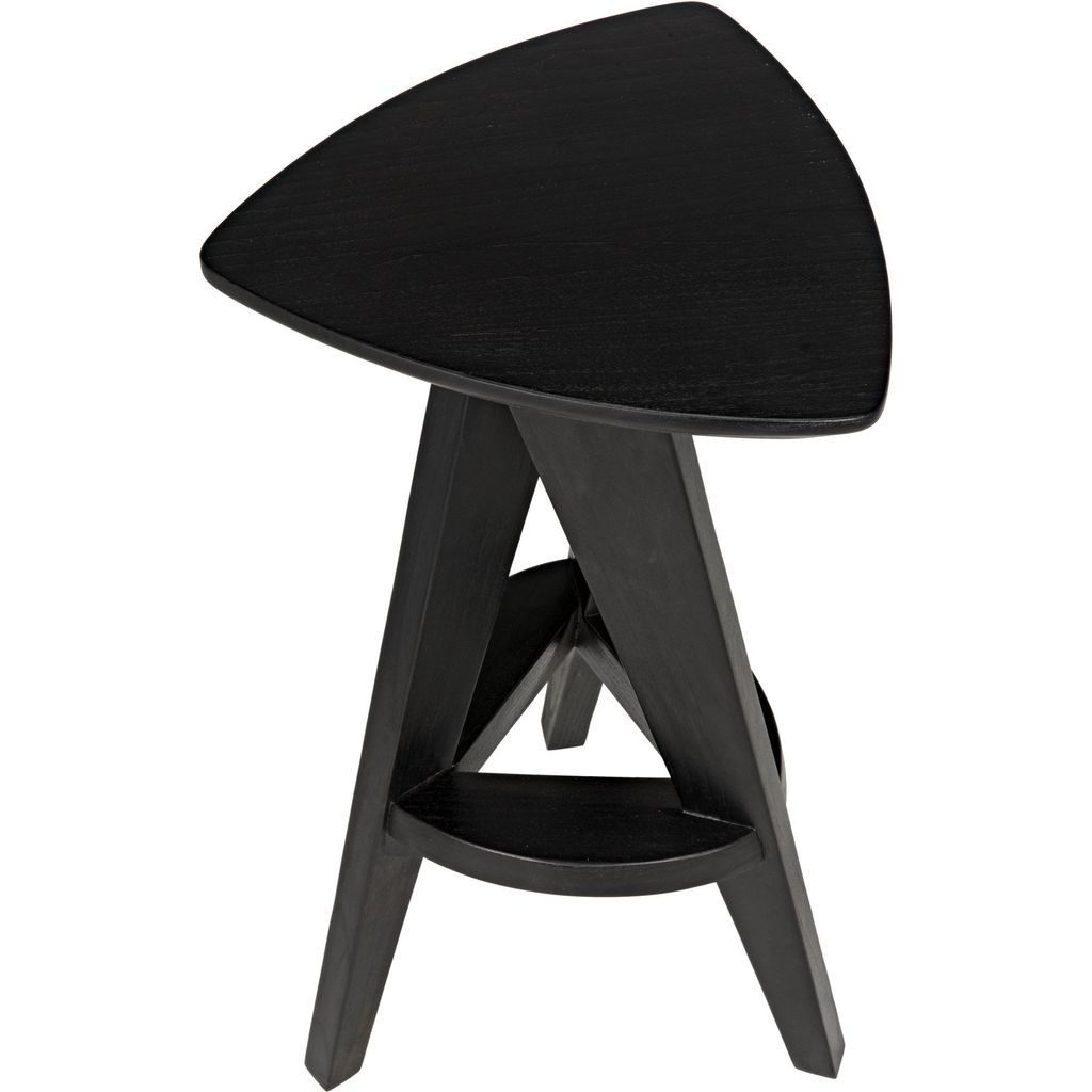 Noir Twist Counter Stool, Charcoal Black - Sungkai/Mindi, 13.5" W