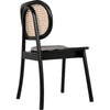 Noir Brahms Dining Chair, Charcoal Black w/ Caning, 20" W