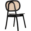 Noir Brahms Dining Chair, Charcoal Black w/ Caning, 20" W