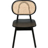 Noir Brahms Dining Chair, Charcoal Black w/ Caning, 20" W