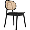 Noir Brahms Dining Chair, Charcoal Black w/ Caning, 20" W