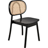 Noir Brahms Dining Chair, Charcoal Black w/ Caning, 20" W