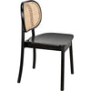 Noir Brahms Dining Chair, Charcoal Black w/ Caning, 20" W