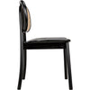 Noir Brahms Dining Chair, Charcoal Black w/ Caning, 20" W