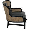 Noir Marabu Chair, Charcoal Black w/ Leather, 37" W