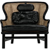 Noir Marabu Chair, Charcoal Black w/ Leather, 37" W