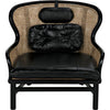 Noir Marabu Chair, Charcoal Black w/ Leather, 37" W