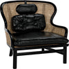 Noir Marabu Chair, Charcoal Black w/ Leather, 37" W