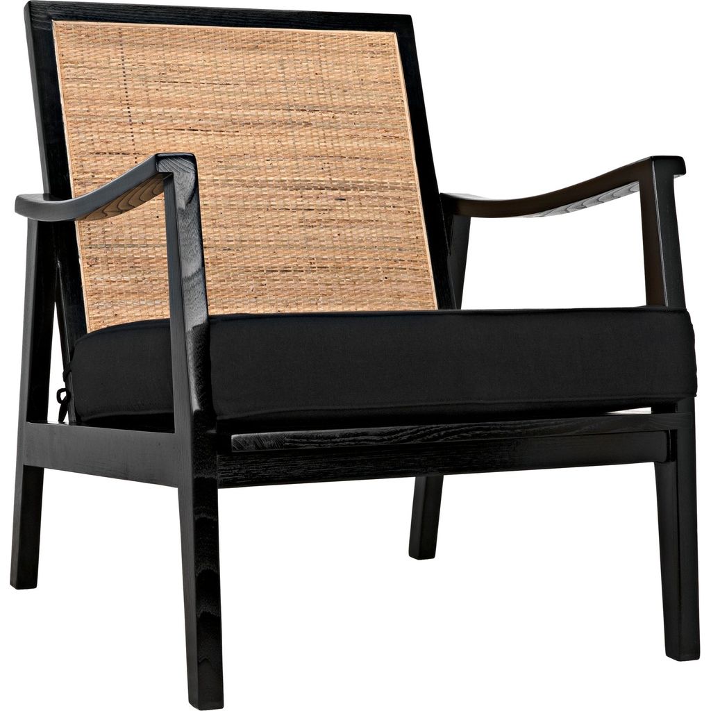 Primary vendor image of Noir Lichtenstein Chair, Charcoal Black - Sungkai/Mindi & Peeled Rattan, 27" W