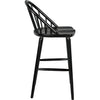 Noir Gloster Bar Chair, Charcoal Black - Sungkai/Mindi, 18" W