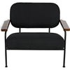 Noir Zeus Chair w/ Black Cotton Fabric, 34" W