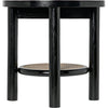 Noir Hide Away Side Table, Charcoal Black - Mindi & Caning, 19.5"