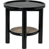 Noir Hide Away Side Table, Charcoal Black - Mindi & Caning, 19.5"