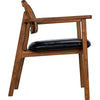 Noir Tolka Dining Chair, Teak w/ Leather Seat, 28" W