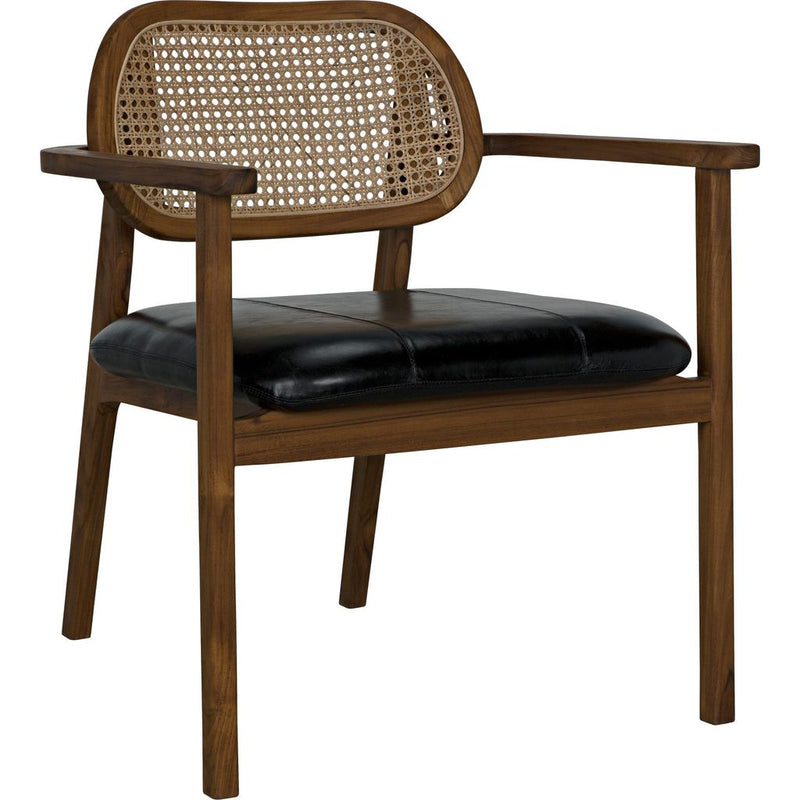 Primary vendor image of Noir Tolka Dining Chair, Teak w/ Leather Seat, 28