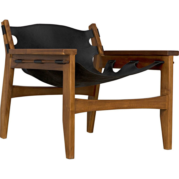 Noir Nomo Chair, Teak w/ Leather, 28" W