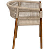 Noir Conrad Dining Chair, Teak w/ Woven Rope, 24" W