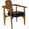 Noir Kato Chair, Teak w/ Leather, 26" W