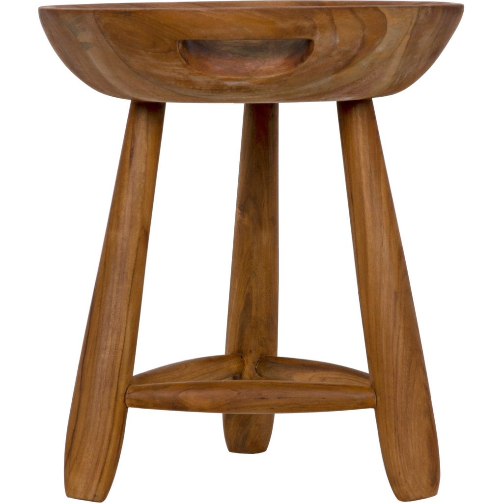 Noir Basel Stool - Teak, 14" W