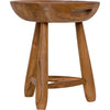 Noir Basel Stool - Teak, 14" W