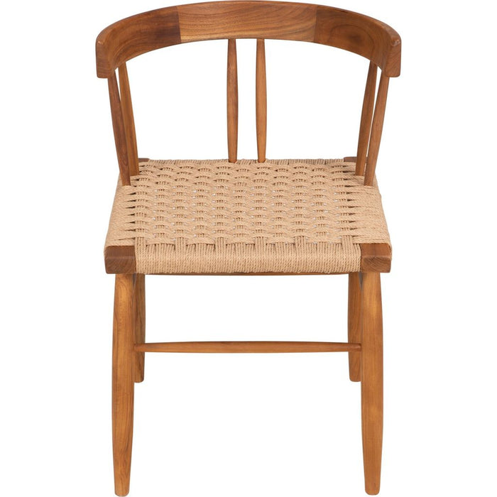 Noir Knox Dining Chair - Teak & Rope, 19" W