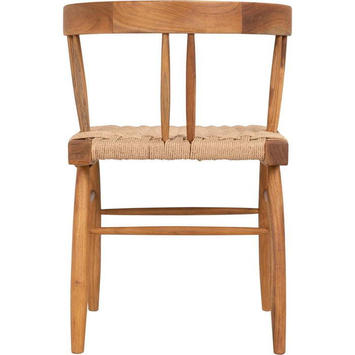 Noir Knox Dining Chair - Teak & Rope, 19" W