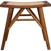 Noir Murphy Stool - Teak & Caning, 19" W