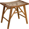 Noir Murphy Stool - Teak & Caning, 19" W