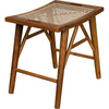 Noir Murphy Stool - Teak & Caning, 19" W