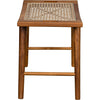 Noir Murphy Stool - Teak & Caning, 19" W