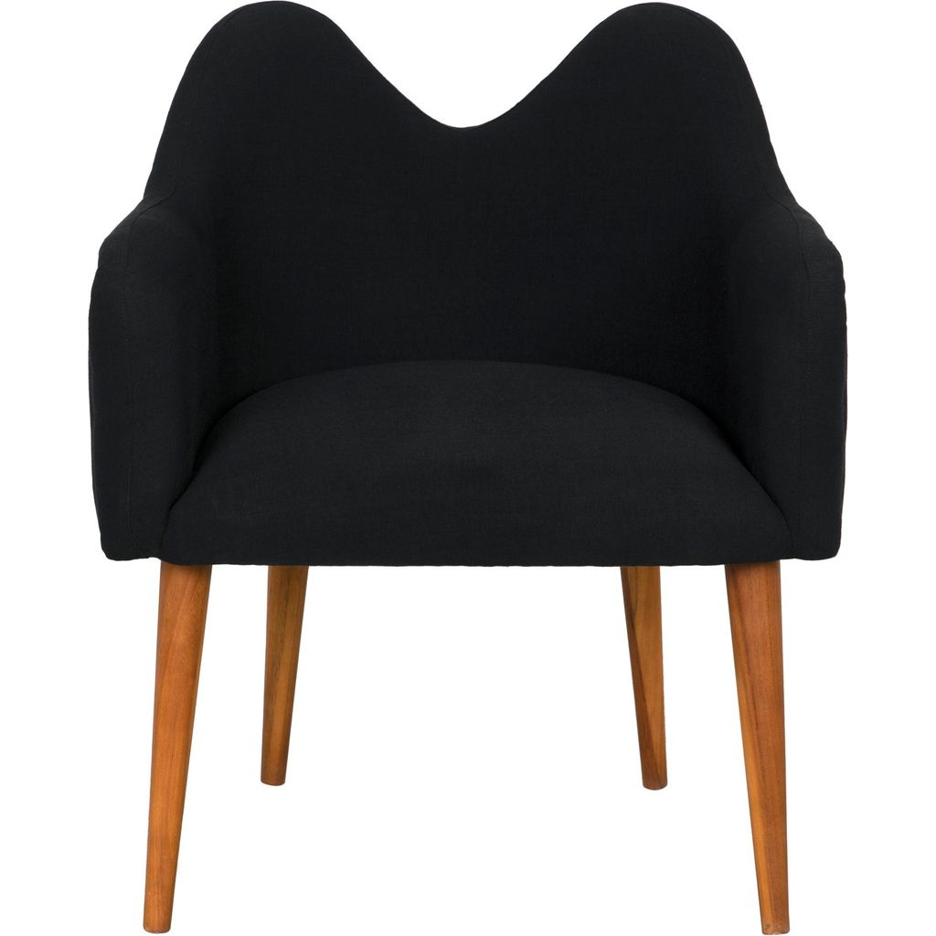 Noir Cornelia Chair - Teak & Black Cotton, 24" W