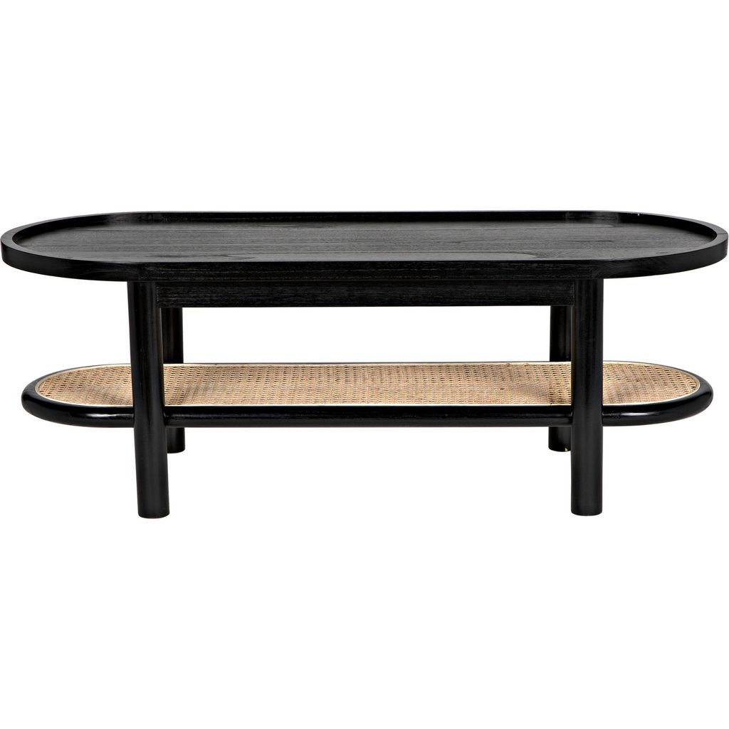 Noir Amore Coffee Table - Sungkai/Mindi & Caning, 20"