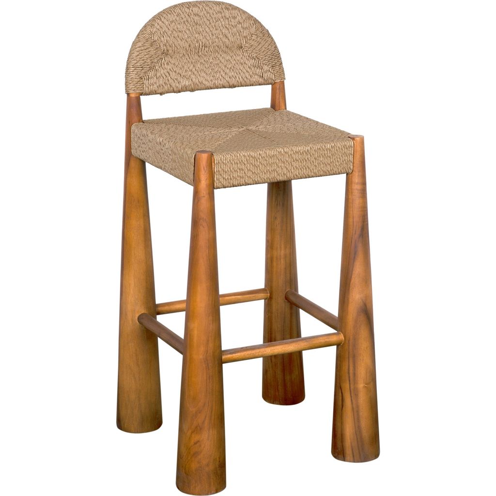 Primary vendor image of Noir Laredo Bar Stool, Teak w/ Synthetic Woven, 20" W