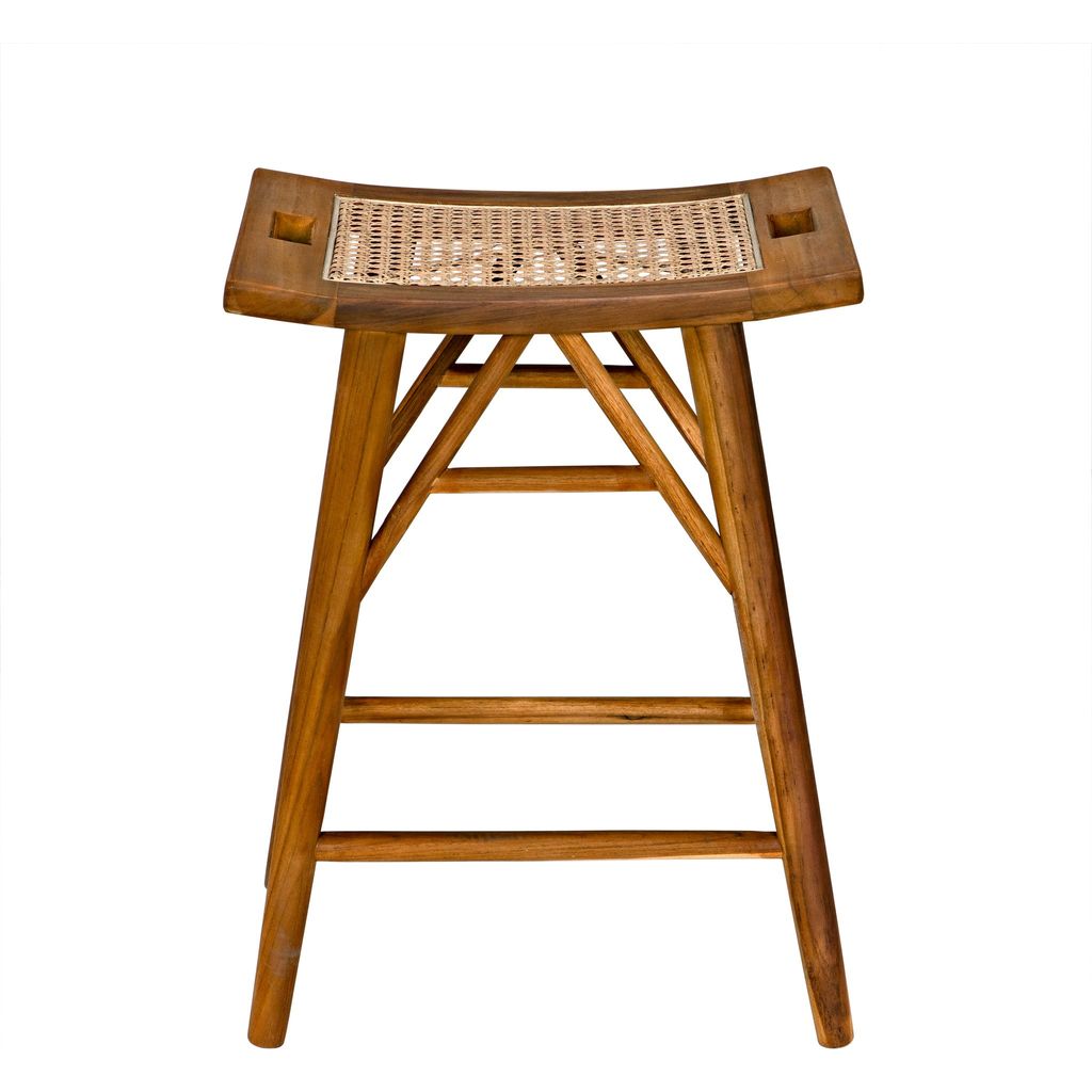 Noir Murphy Counter Stool, Teak, 19.5" W