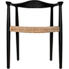 Noir Dallas Dining Chair, Black Burnt w/ Rattan, 25" W