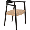 Noir Dallas Dining Chair, Black Burnt w/ Rattan, 25" W