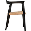 Noir Dallas Dining Chair, Black Burnt w/ Rattan, 25" W