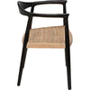 Noir Dallas Dining Chair, Black Burnt w/ Rattan, 25" W