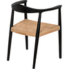 Noir Dallas Dining Chair, Black Burnt w/ Rattan, 25" W