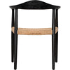 Noir Dallas Dining Chair, Black Burnt w/ Rattan, 25" W