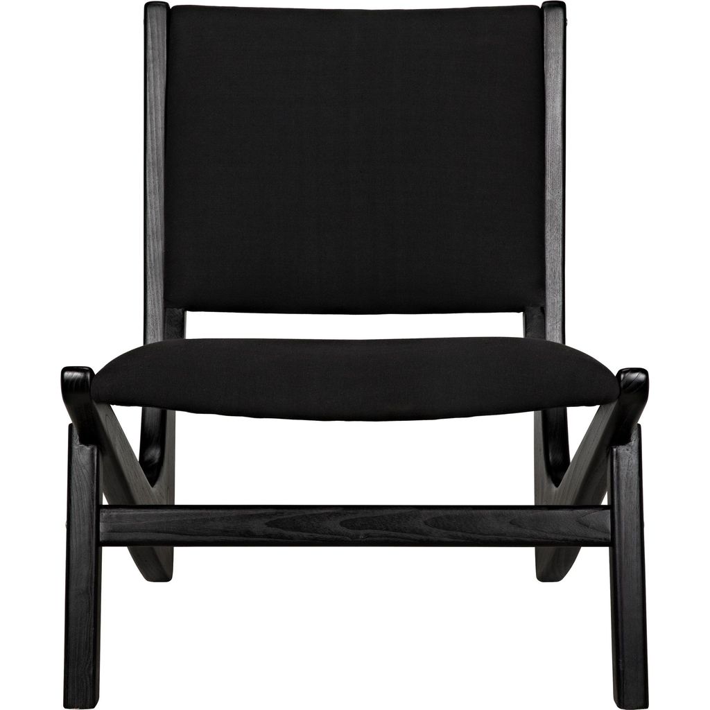 Noir Boomerang Chair, Charcoal Black - Sungkai/Mindi, 28" W